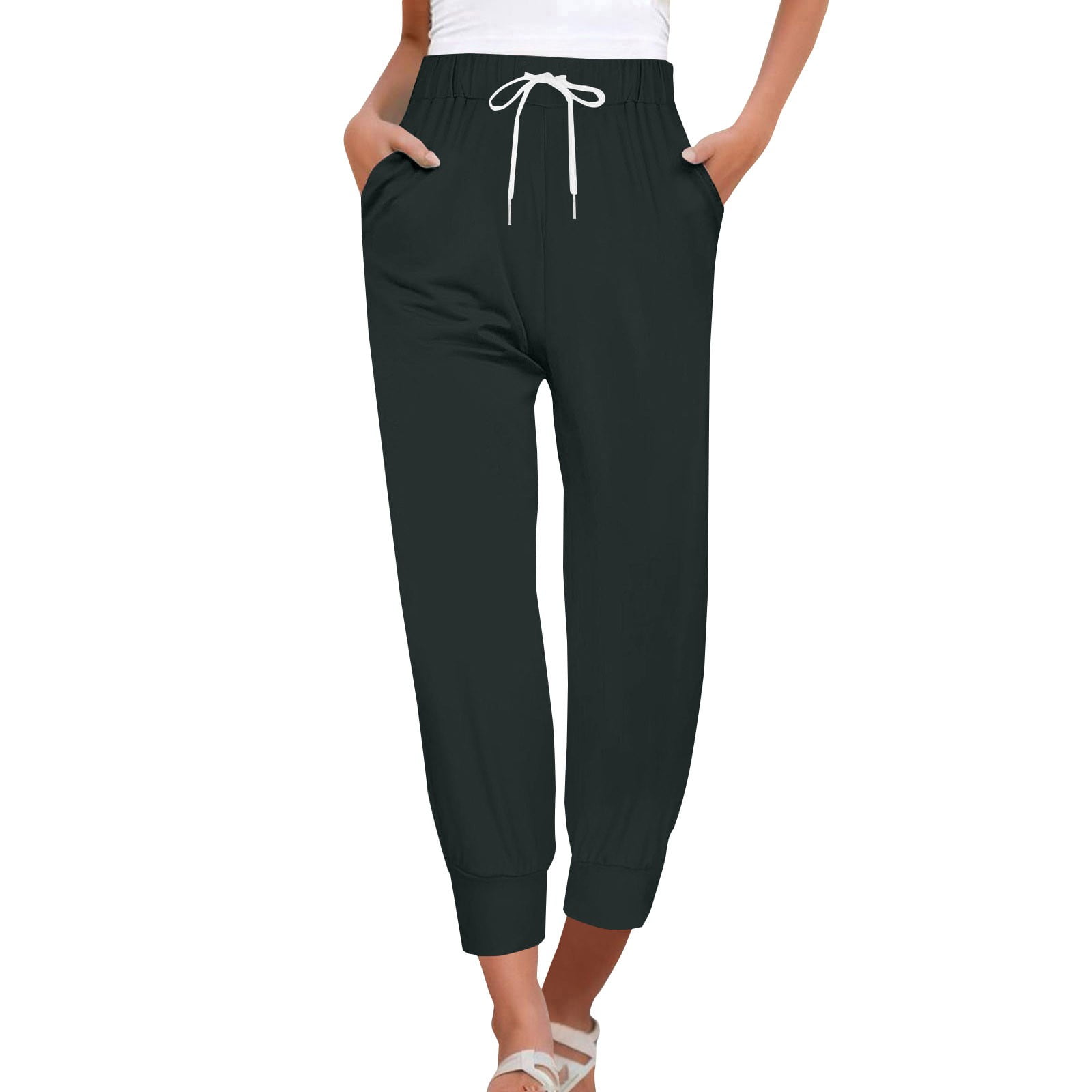 Jxximdong Capris Pants for Women, Sweatpants for Women Pants Drawstring ...