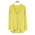 thumbnail image 1 of Jxximdong Cardigans for Women, Ladies' V Neck Front Short Rear Long Irregular Long Sleeve Cardigan, Women's Bolero Shrugs Yellow, 1 of 8