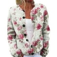 thumbnail image 1 of Jxximdong Cardigans for Women, Lightweight Print Stylish Open Front Cardigan, Women's Bolero Shrugs Pink, 1 of 4