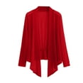 thumbnail image 1 of Jxximdong Cardigans for Women, Long Sleeve Ice Silk Knit Skirt V Neck Cardigan, Women's Bolero Shrugs Red, 1 of 5