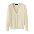 thumbnail image 1 of Jxximdong Cardigans for Women, Solid Color Lightweight V Neck Cardigan Sweater (Available In Plus Size), Women's Bolero Shrugs Beige, 1 of 2
