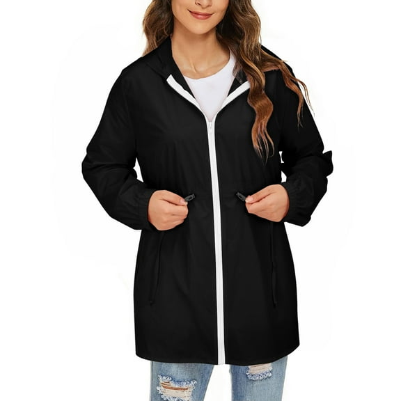 Jxximdong Cardigans for Women, Solid Hooded Jacket Lightweight Close Fitting Sports Outdoor Long Sleeve Zipper Coat, Women's Bolero Shrugs Black