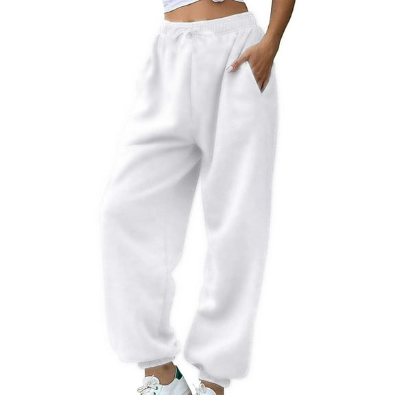 Jxximdong Cargo Pants for Women, Petite Length Pockets Pants Casual Workout Athletic Joggers, White Womens Casual Trousers