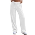 thumbnail image 1 of Jxximdong Cargo Pants for Women, Wide Leg Inside Drawstring Loose Sweatpants with Casual Loose Fit Fashion, White Womens Casual Trousers, 1 of 8