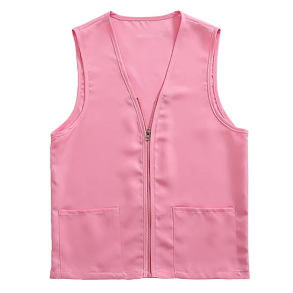 Jxximdong Casual Vests for Women, Adult Postulant Activity Vest Supermarket Vests Clerk Workwear, Women's Coats Pink