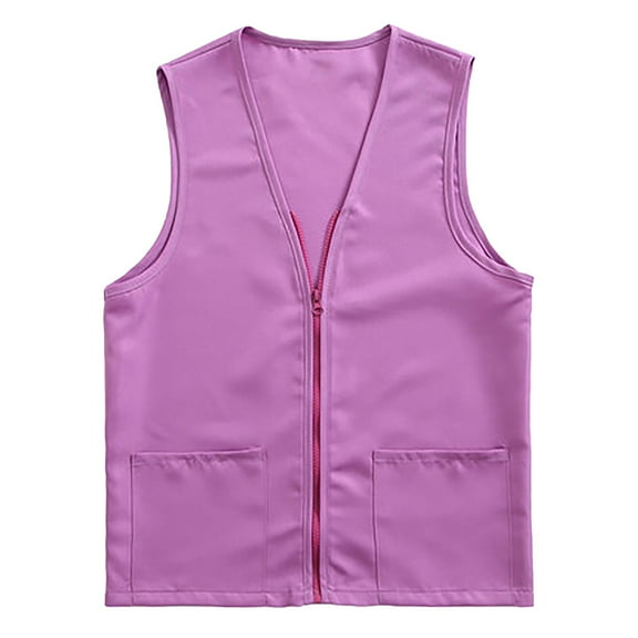 Jxximdong Casual Vests for Women, Adult Postulant Activity Vest Supermarket Vests Clerk Workwear, Women's Coats Purple