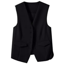 Jxximdong Casual Vests for Women, Autumn and Winter Vest Small Waistcoat Suit Waistcoat, Women's Coats Black