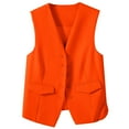 thumbnail image 1 of Jxximdong Casual Vests for Women, Autumn and Winter Vest Small Waistcoat Suit Waistcoat, Women's Coats Orange, 1 of 6