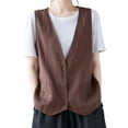 thumbnail image 1 of Jxximdong Casual Vests for Women, Sleeveless Vest Outer Casual Loose Vest, Women's Coats Brown, 1 of 4