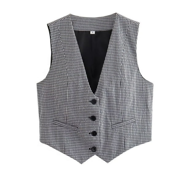 Jxximdong Casual Vests for Women, V Neck Summer Fashion Elegant Coats Sleeveless Single Breasted Vests Casual Waistcoat Tops, Women's Coats Gray