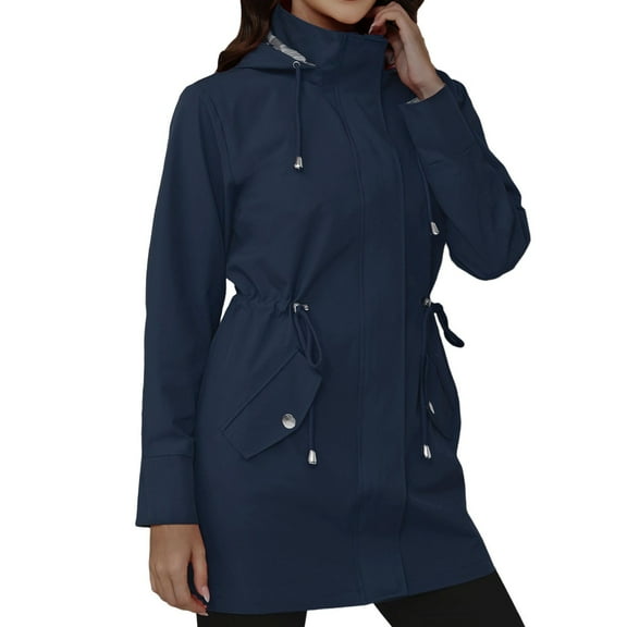 Jxximdong Fashion Coat for Women, A Hooded Slimming and Casual Jacket for Ladies, Women's Coats Blue