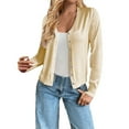 thumbnail image 1 of Jxximdong Fashion Coat for Women, V Neck Button Knit Cardigan Sweater Jacket Cardigan, Women's Coats Beige, 1 of 6