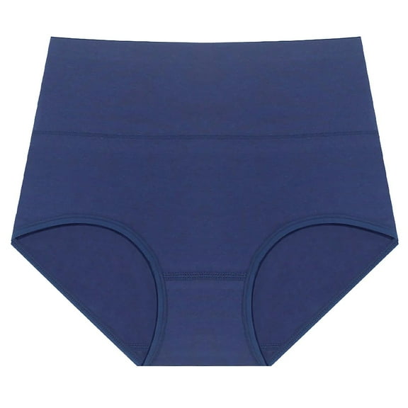 Jxximdong High Waist Panties for Women 5 Pcs Bikinis Underwear Cotton Plain Breathable Briefs Women's Lingeries Blue