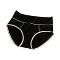 thumbnail image 1 of Jxximdong High Waist Panties for Women Solid Cotton Elastic Briefs Soft Breathable Underwear Women's Lingeries Black, 1 of 4