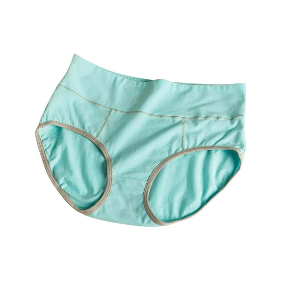 Jxximdong High Waist Panties for Women Solid Cotton Elastic Briefs Soft Breathable Underwear Women's Lingeries Blue