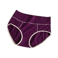 thumbnail image 1 of Jxximdong High Waist Panties for Women Solid Cotton Elastic Briefs Soft Breathable Underwear Women's Lingeries Purple, 1 of 3