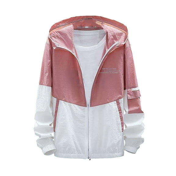 Jxximdong Jackets for Women, Hooded Breathable Windbreaker Proof Thin Outdoor Sunproof Suit Fishing Coat, Women's Coats Pink