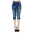 thumbnail image 1 of Jxximdong Jeans for Women Seven Elastic Women's Hollow Out Printed High Waist Jean Like Pants Pants Blue L Denim Pants, 1 of 9