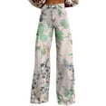thumbnail image 1 of Jxximdong Jeans for Women Wide Leg Pants Woman High Waist Floral Patterned Pants Lightweight Loose Fit Casual Colorful Trouser Green XL Denim Pants, 1 of 4