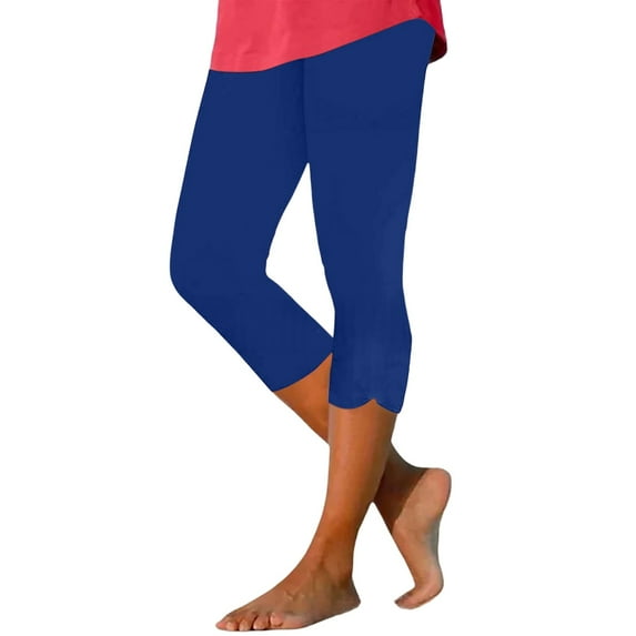 Jxximdong Leggings for Women Cropped Pants High Waisted Yoga Pants Lightweight Comfortable Solid Color Soft Casual Pajama Pants Blue XXXL Yoga Pants