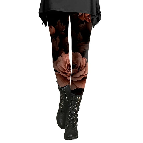 Jxximdong Leggings for Women Ladies' Slim Fit Floral Slimming Printed Bottom Pants Multicolor L Yoga Pants