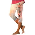 thumbnail image 1 of Jxximdong Leggings for Women Leggings For Women Floral Print High Waist Pants Knee Length Slim Fit Yoga Cropped Trouser Yellow M Yoga Pants, 1 of 5