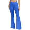 thumbnail image 1 of Jxximdong Leggings for Women Retro Hippie High Waisted Wide Leg With Pockets Long Flare Pants High Waisted Yoga Pants Blue L Yoga Pants, 1 of 7