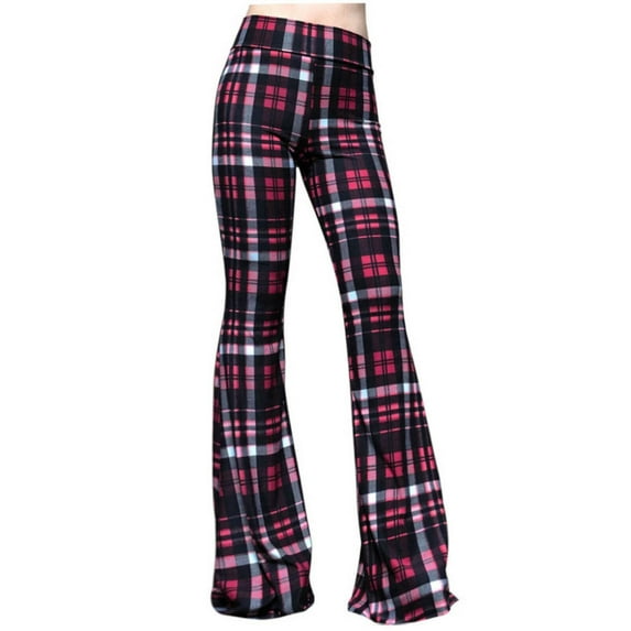 Jxximdong Leggings for Women Retro Hippie High Waisted Wide Leg With Pockets Long Flare Pants High Waisted Yoga Pants Pink XL Yoga Pants