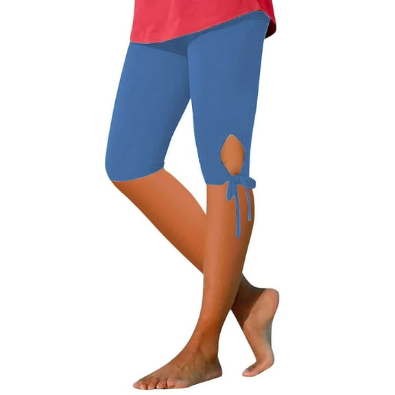 Jxximdong Leggings for Women Solid Color Lace Up Bow High Waisted Trousers Lightweight And Comfortable Soft Casual Pajama Pants Blue L Yoga Pants