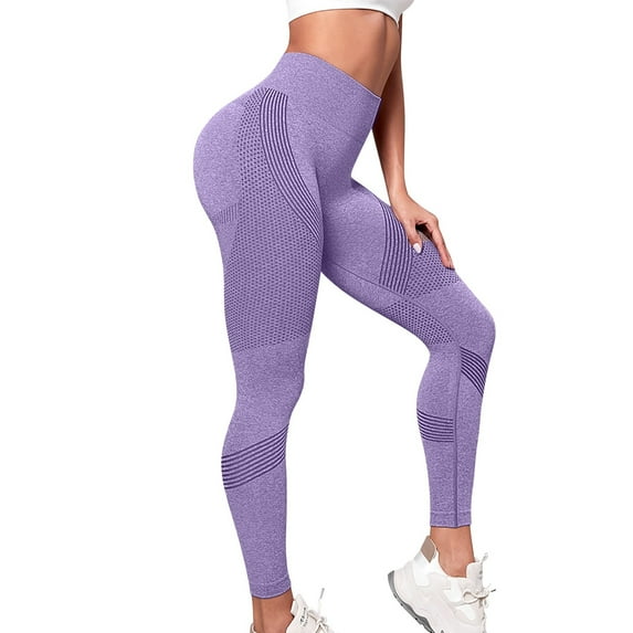 Jxximdong Leggings for Women Thick High Waist Yoga Pants With Pockets Workout Running Yoga Leggings For Women Purple S Yoga Pants