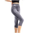 thumbnail image 1 of Jxximdong Leggings for Women Waist Elastic Capris Jeans Leggings High Leggings Women's Imitation Pants Gray L Yoga Pants, 1 of 7