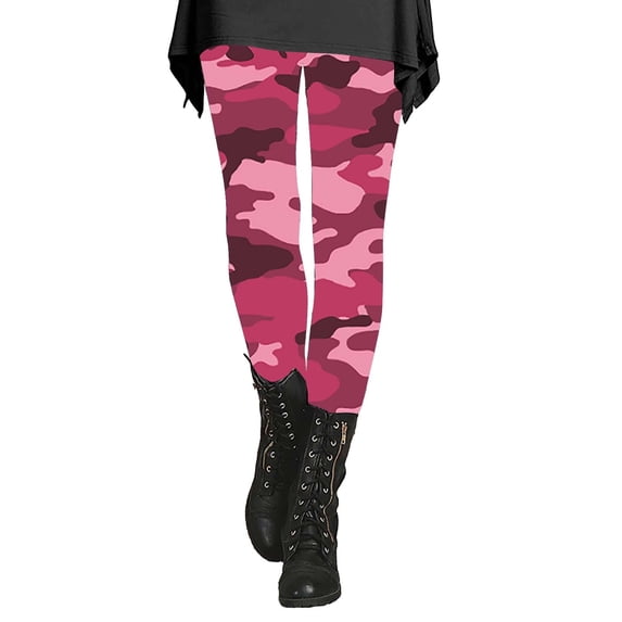 Jxximdong Leggings for Women Women's Autumn And Winter Camouflage Leggings Artistic Printed Soft Stretchy Pants For Women Pink M Yoga Pants