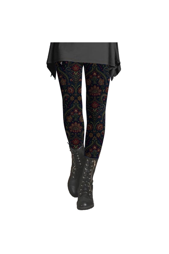 Leggings for Women Women's Autumn And Winter Leggings Artistic Splash Printed Soft Stretchy Pants Gold XL Yoga Pants
