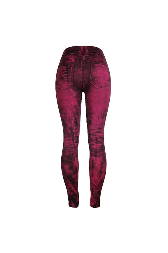 Leggings for Women Women's Jeans Bottom Pants Coloured Hip-up Super Bomb Slim Nine-minute Pants Pink S Yoga Pants