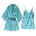 thumbnail image 1 of Jxximdong Pajamas for Women Set 2 Piece Garter Robe Set Lace Cotton Deep V Neck Underwear Green Loungewear M, 1 of 3