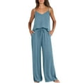 thumbnail image 1 of Jxximdong Pajamas for Women SetSummer 2 Piece Sets Casual Sleeveless Top Long Pants Suits Sky Blue Loungewear XL, 1 of 9