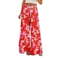 thumbnail image 1 of Jxximdong Palazzo Pants for Women, Petite High Waist Wide Leg Summer Beach Vacation Pants Boho Casual Palazzo Trousers, Red Womens Casual Trousers, 1 of 7