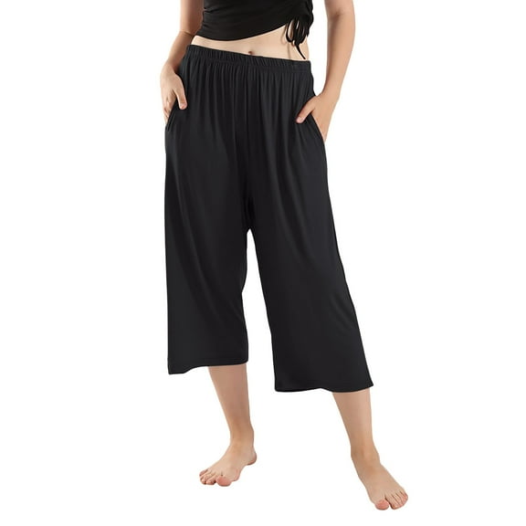 Jxximdong Pants for Women Capri Pants For Women Plus Size Cotton Pants For Comfortable Cropped Pants 3XL 7XL Black XXXXXXL Trousers