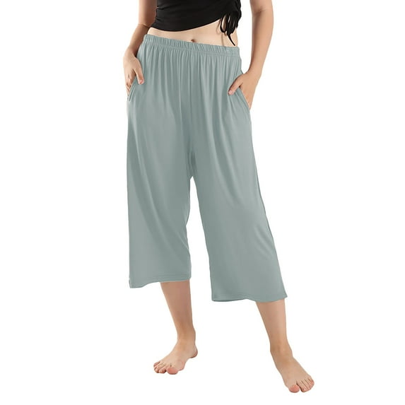 Jxximdong Pants for Women Capri Pants For Women Plus Size Cotton Pants For Comfortable Cropped Pants 3XL 7XL Green XXXXXL Trousers
