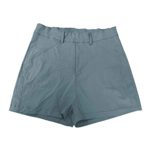 Jxximdong Pants for Women Women Stretch Twill Shorts Summer Casual Shorts Pull On Chino Shorts Elastic Waist Stretchy Denim Shorts Gray XL Trousers