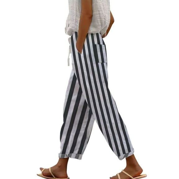 Jxximdong Pants for Women Women's Spring And Summer Casual Drawstring Pants Yellow XXXL Trousers