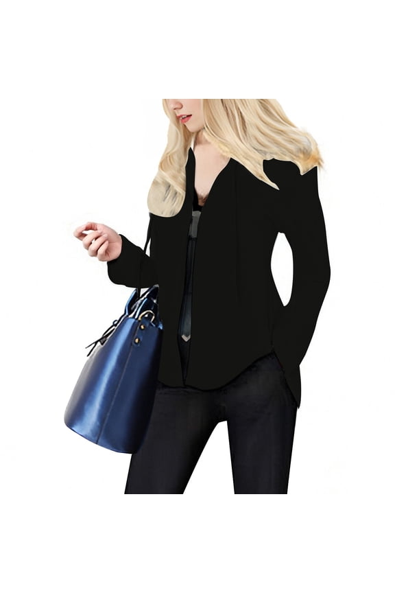 Plus Size Women Blouses, Mid Length Shawl Jacket Loose Outerwear Air Conditioning Shirt Thin Hooded Sun Cardigan, Black Daily Dresses for Women
