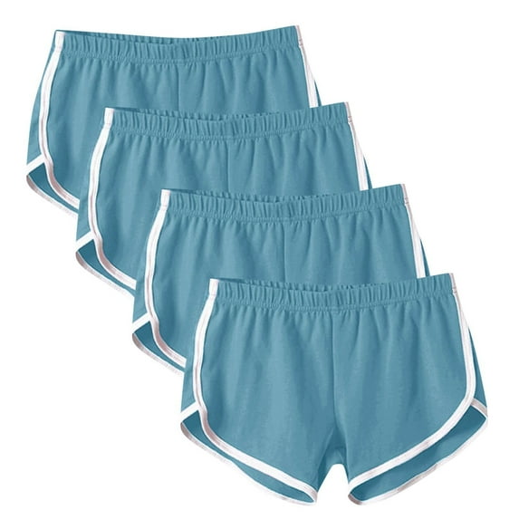 Jxximdong Running Shorts for Women, 4PC Shorts for Women Casual Summer Sports Yoga Shorts Workout Athletic Running Gym Shorts, Blue Women's Casual Shorts