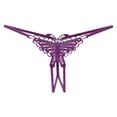 thumbnail image 1 of Jxximdong Sexy Lingerie for Women Butterfly Embroidered Crotchless Briefs Low Waist Strappy Thongs Women's Intimates Purple, 1 of 8