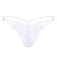 thumbnail image 1 of Jxximdong Sexy Lingerie for Women Hollow out Embroidered Panties Low Waist Stretch Open Crotch Thong Women's Intimates White, 1 of 2