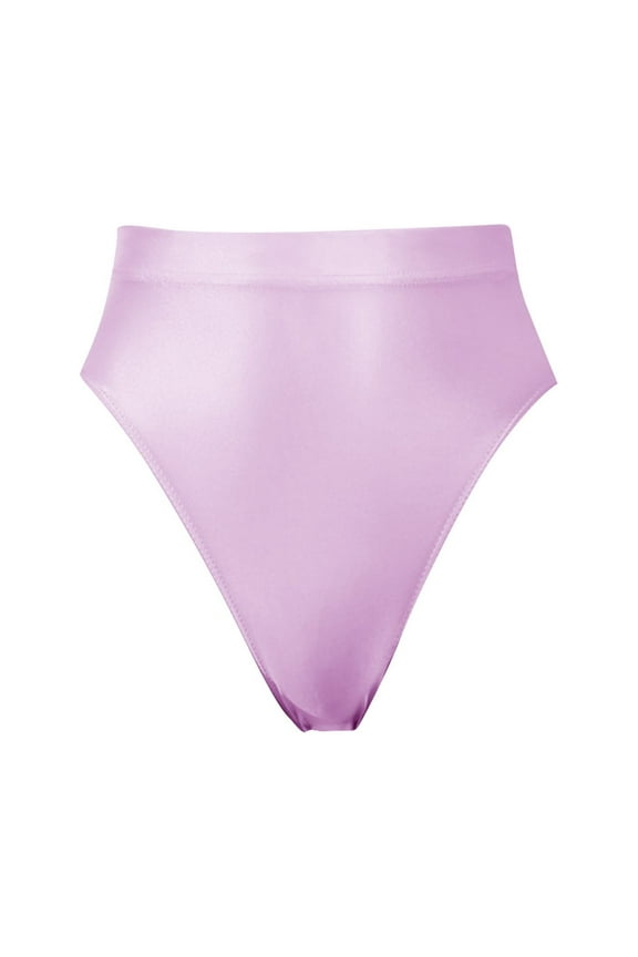 Sexy Lingerie for Women Ice Silk Mid Waist Bikini Thong Thin Transparent Seamless Panties Women's Intimates Purple