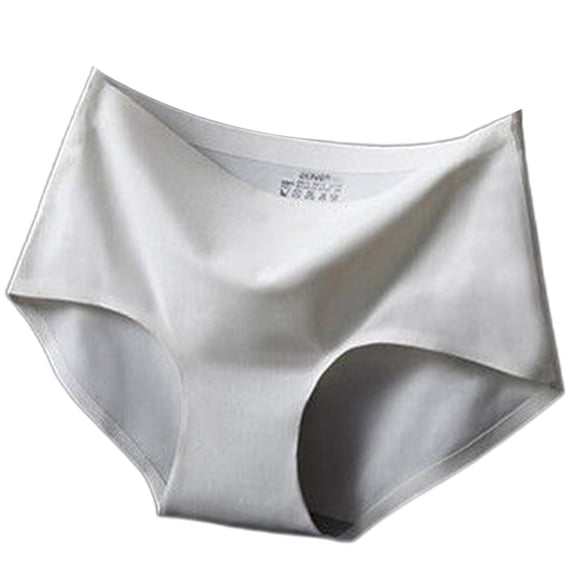 Jxximdong Sexy Lingerie for Women Ice Silk Seamless Briefs Breathable Mid Waist Triangle Panties Women's Underwear White