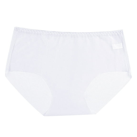 Jxximdong Sexy Lingerie for Women Plain Transparent Seamless Panties Breathable Low Waist Briefs Women's Underwear White
