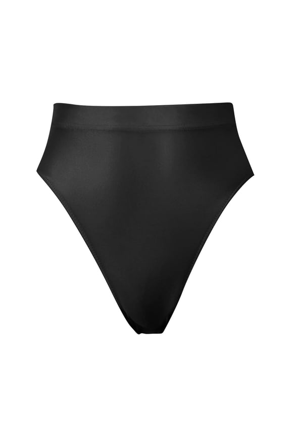 Sexy Lingerie for Women Super Thin Shiny Transparent High Waisted Briefs and Smooth Women's Intimates Black