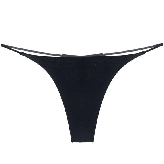 Jxximdong Sexy Lingerie for Women Women Double Strap Thong Low Waist Double Cotton T Shape Panties Women's Intimates Black